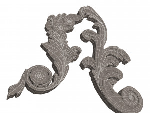 Corner Carved Plaster Molding Decoration 06 3D Model
