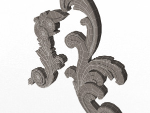Corner Carved Plaster Molding Decoration 06 3D Model
