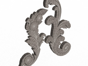 Corner Carved Plaster Molding Decoration 06 3D Model