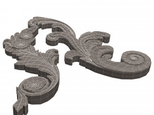 Corner Carved Plaster Molding Decoration 06 3D Model