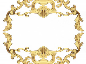 Carved Plaster Molding Decoration 08 3D Model