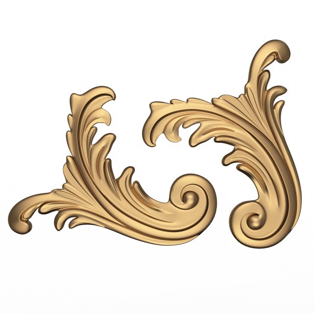 Corner Carved Plaster Molding Decoration 07 3D Model .c4d .max .obj .3ds .fbx .stl .blend 