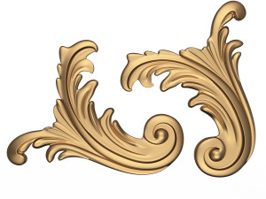 Corner Carved Plaster Molding Decoration 07 3D Model