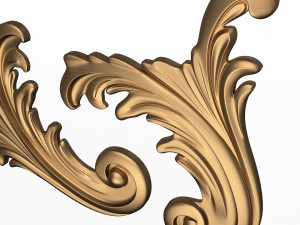 Corner Carved Plaster Molding Decoration 07 3D Model