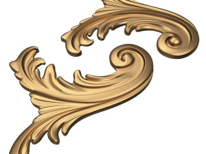 Corner Carved Plaster Molding Decoration 07 3D Model
