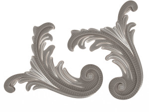 Corner Carved Plaster Molding Decoration 07 3D Model