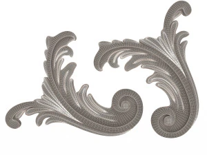 Corner Carved Plaster Molding Decoration 07 3D Model
