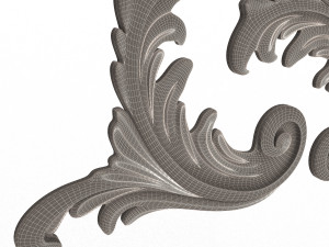 Corner Carved Plaster Molding Decoration 07 3D Model