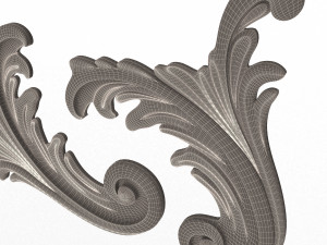 Corner Carved Plaster Molding Decoration 07 3D Model