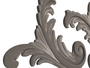 Corner Carved Plaster Molding Decoration 07 3D Model