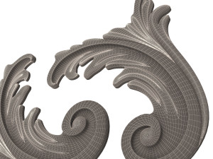 Corner Carved Plaster Molding Decoration 07 3D Model