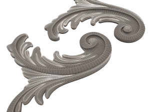 Corner Carved Plaster Molding Decoration 07 3D Model