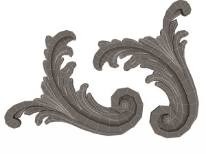 Corner Carved Plaster Molding Decoration 07 3D Model