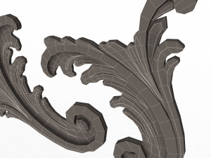 Corner Carved Plaster Molding Decoration 07 3D Model