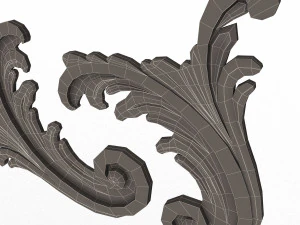 Corner Carved Plaster Molding Decoration 07 3D Model