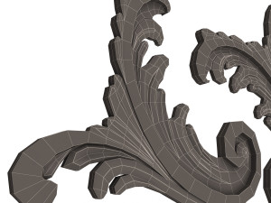 Corner Carved Plaster Molding Decoration 07 3D Model