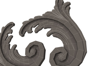 Corner Carved Plaster Molding Decoration 07 3D Model