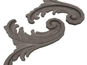 Corner Carved Plaster Molding Decoration 07 3D Model