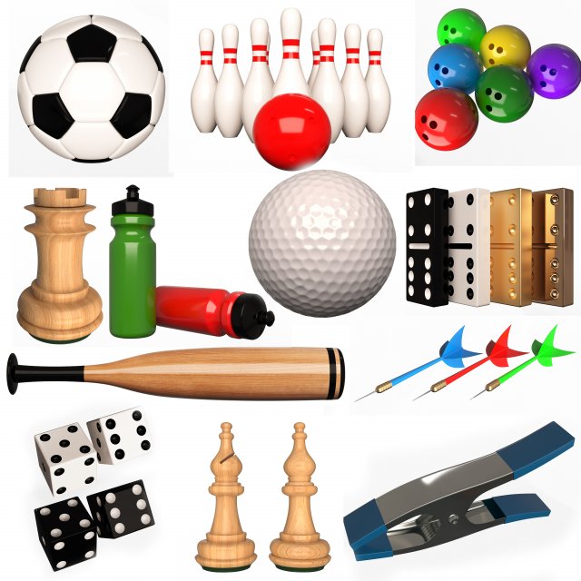 Sport Objects Collection 3D मॉडल .c4d .max .obj .3ds .fbx .stl .blend 