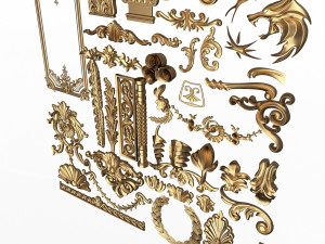 Collection of 40 Classic Carvings 01 3D Model