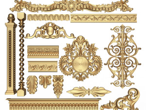 Collection of 16 Classic Carvings 02 Modelo 3D