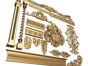 Collection of 16 Classic Carvings 02 3D Model