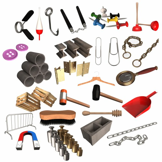 Cole&ccedil;&atilde;o de Utilidades Dom&eacute;sticas e Industriais Modelo 3D .c4d .max .obj .3ds .fbx .stl .blend 