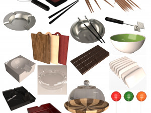 Food and Tableware Collection 3D Model