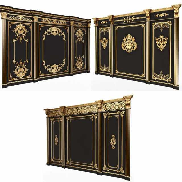 Boiserie Classic Panels Collection 3D Model .c4d .max .obj .3ds .fbx .stl .blend
