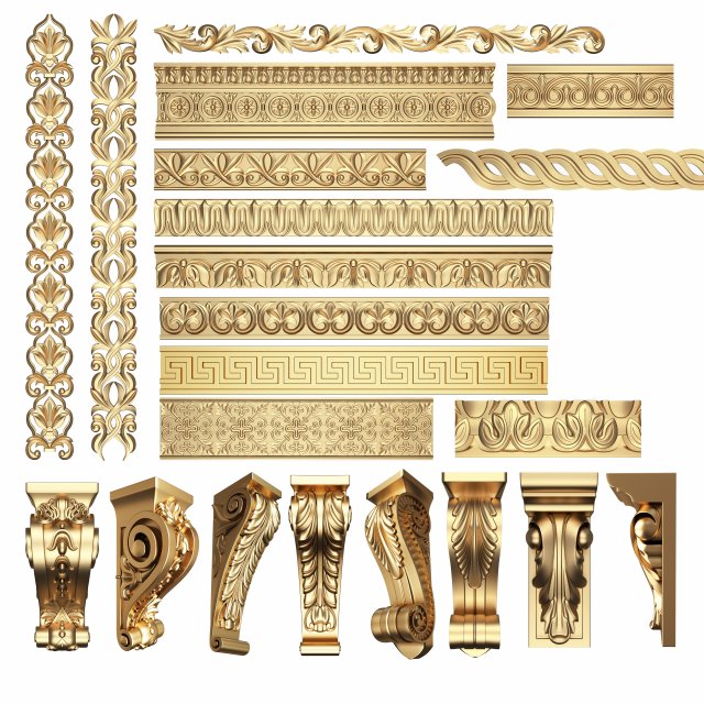 Collection of 33 Classic Carvings 03 Model 3D .c4d .max .obj .3ds .fbx .stl .blend 