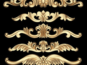 Carved Plaster Molding Decoration 025 3Dモデル