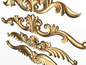 Carved Plaster Molding Decoration 025 3D Model