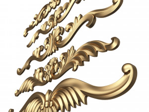 Carved Plaster Molding Decoration 025 3D Model