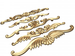 Carved Plaster Molding Decoration 025 3D Model