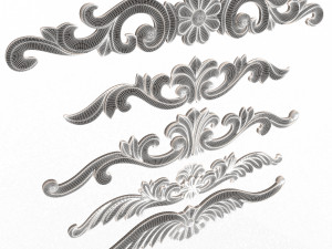 Carved Plaster Molding Decoration 025 3D Model
