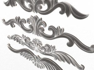 Carved Plaster Molding Decoration 025 3D Model