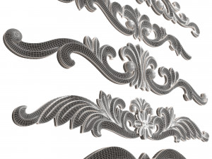 Carved Plaster Molding Decoration 025 3D Model