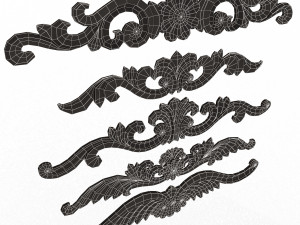 Carved Plaster Molding Decoration 025 3D Model