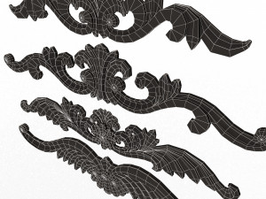 Carved Plaster Molding Decoration 025 3D Model
