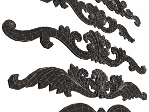 Carved Plaster Molding Decoration 025 3D Model