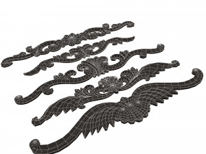 Carved Plaster Molding Decoration 025 3D Model