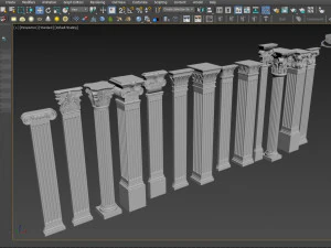 Column Capitals Collection 3D Model