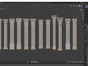 Column Capitals Collection 3D Model