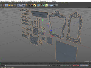 Collection of 25 Classic Carvings 05 3D Model