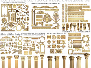 Collection of 170 Classic Carvings 06 3D Model