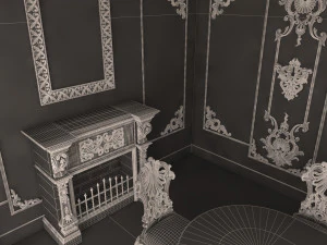 क्लासिक डाइनिंग रूम 01 ब्लैक 3D मॉडल