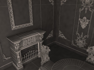 Classic Dinning Room 01 Black 3D Model
