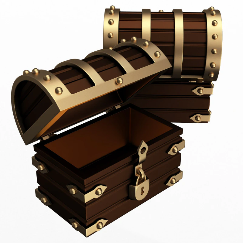 가슴 보물 열림 3D 모델 .c4d .max .obj .3ds .fbx .stl .blend 