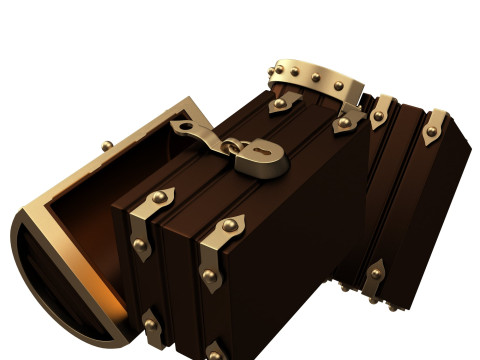 Chest Treasure Opened 3D Model