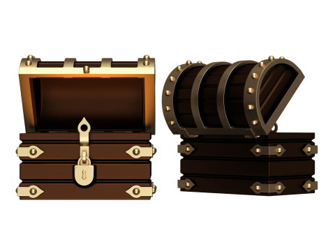 Chest Treasure Opened 3D Model